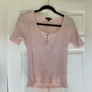 J CREW pink short sleeve ribbed tee shirt